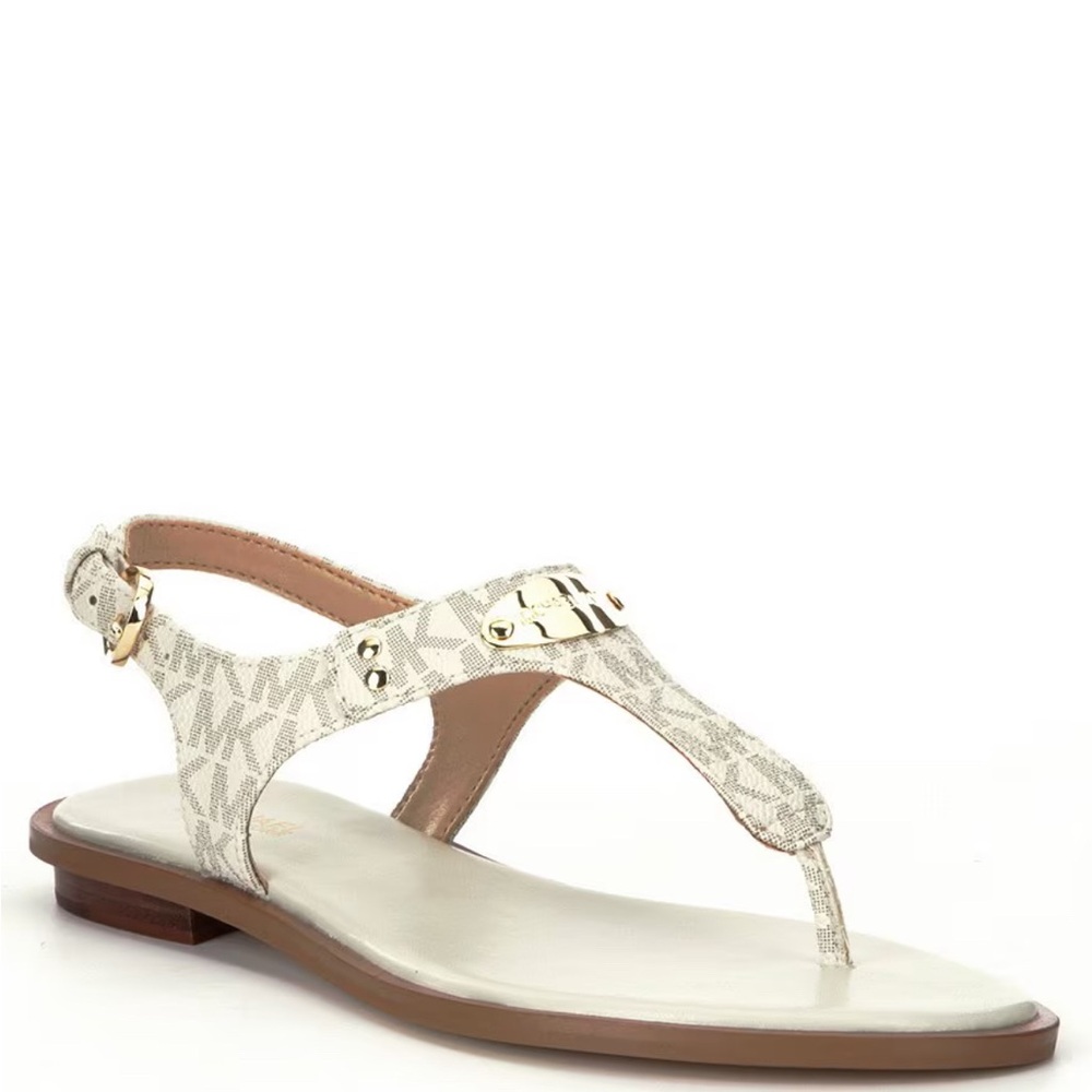 MICHAEL Michael Kors MK Plate Logo Thong Sandals